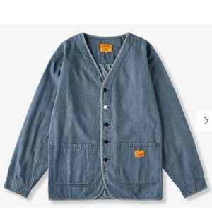 Karaku Denim Blue Jean Jacket XXL Outdoors Woodsy Blazer Jacket Front Pockets